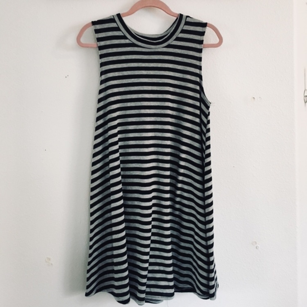 grey & black tank dress